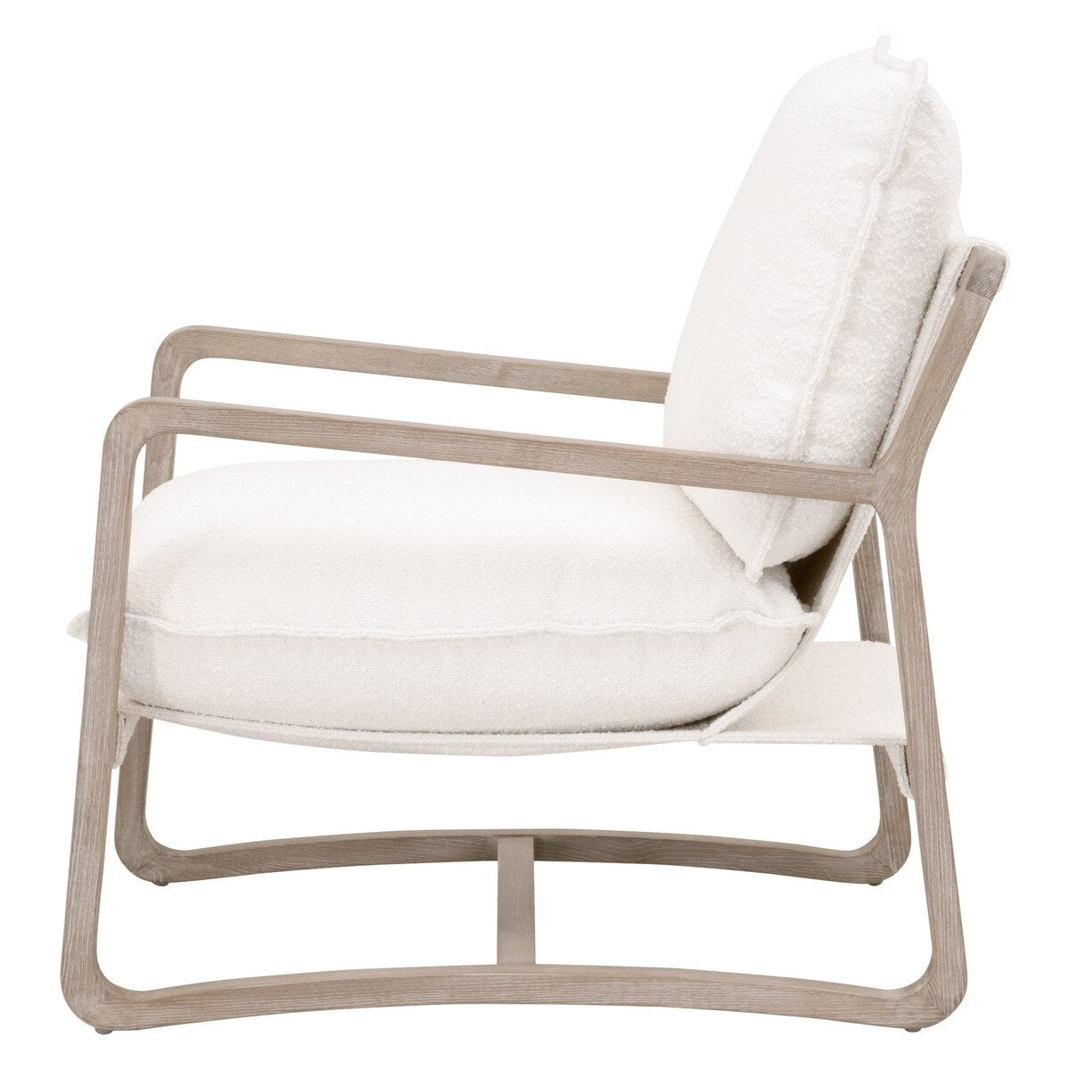 Essentials For Living Hamlin Club Chair ~ LiveSmart Boucle-Snow, Natural Gray Oak - Image 3