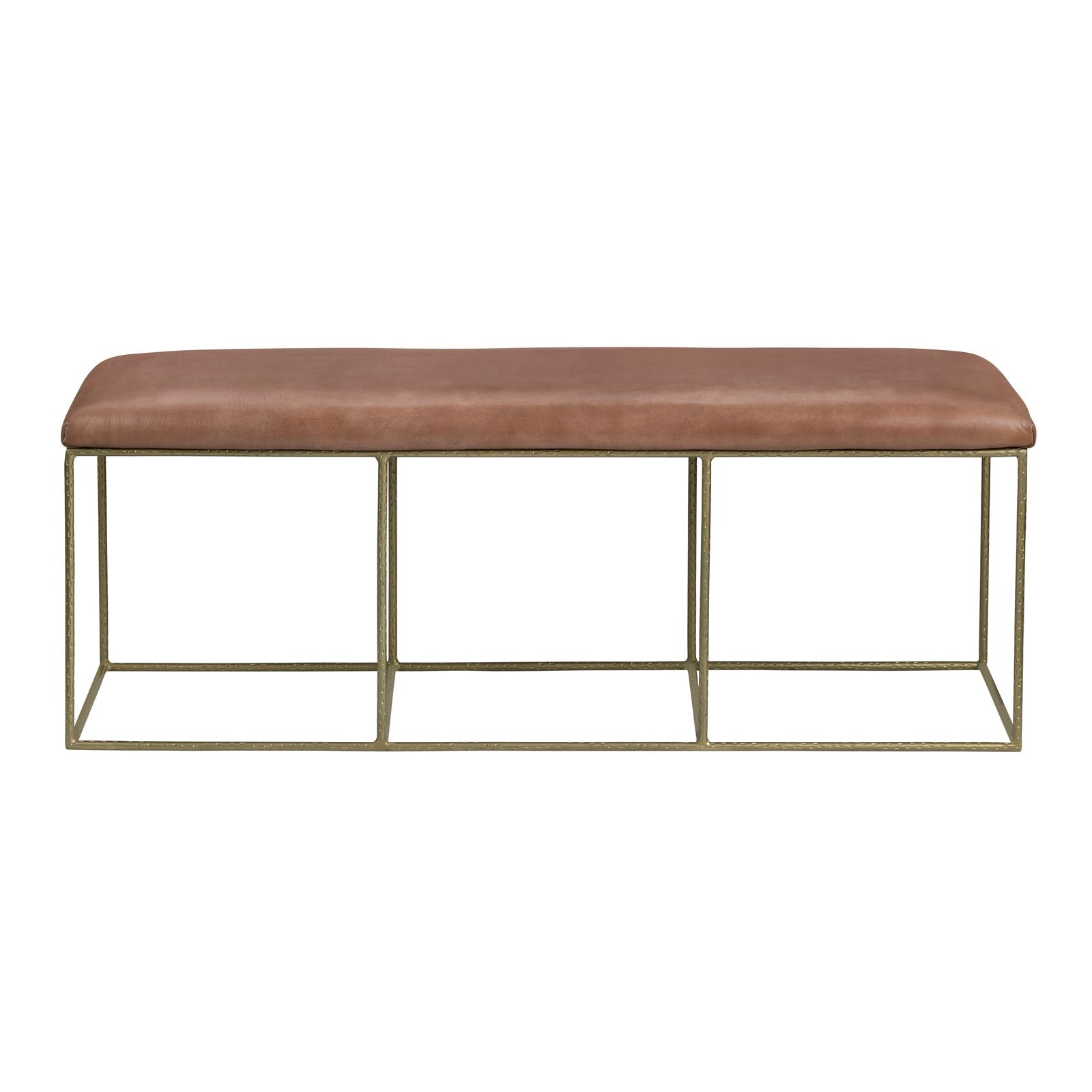 Crestview Collection Hammond Iron and Leather Bench - Image 2