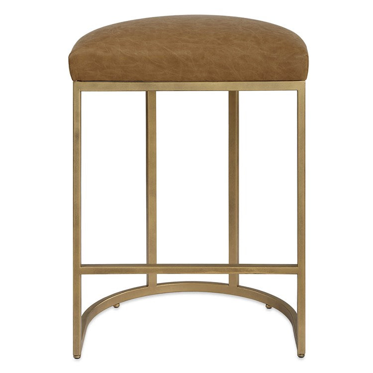 Casa Bella Living Rich Carmel Faux Leather Cushion Counter Stool - Image 2