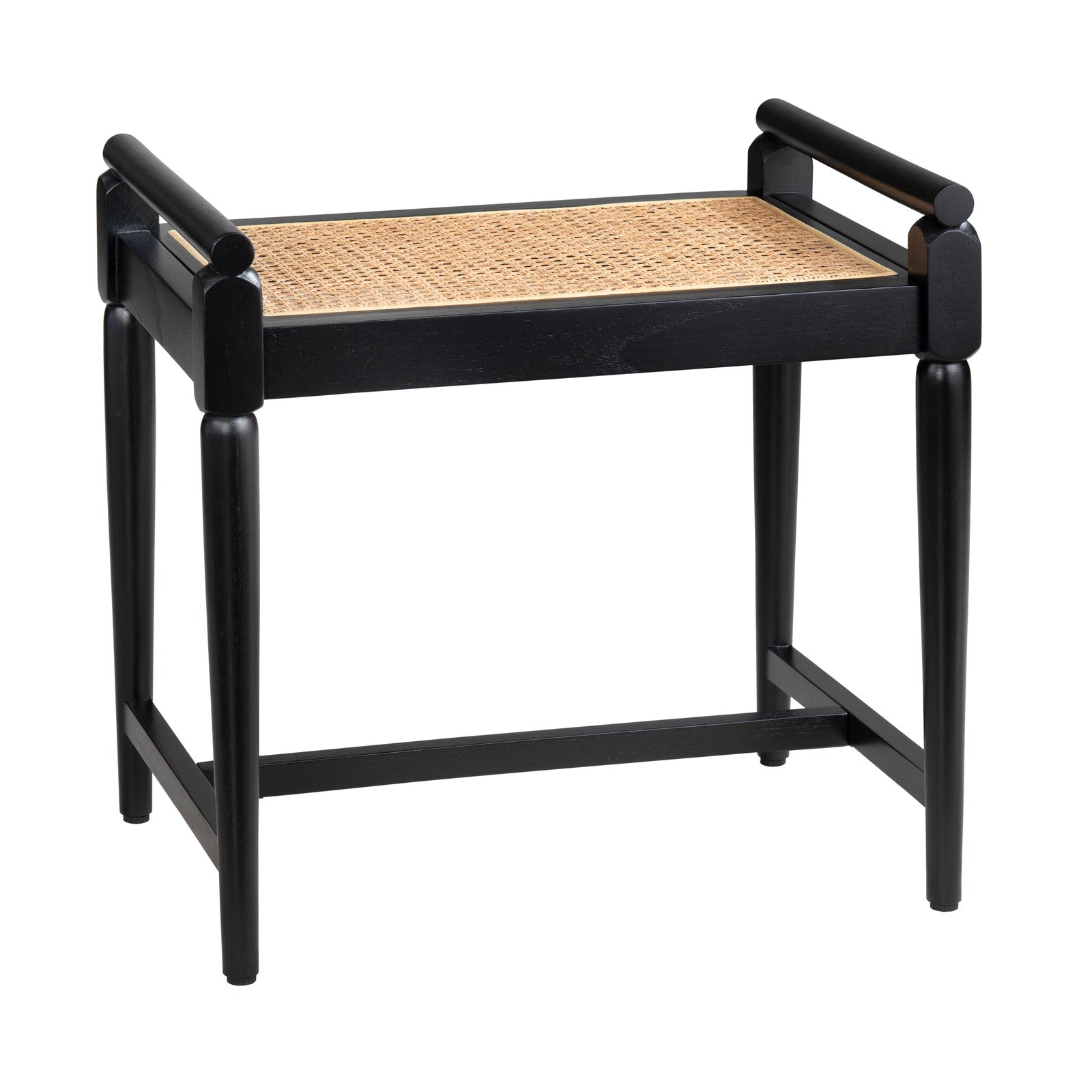 Crestview Collection Port Royal Black Rattan Accent Bench - Image 1