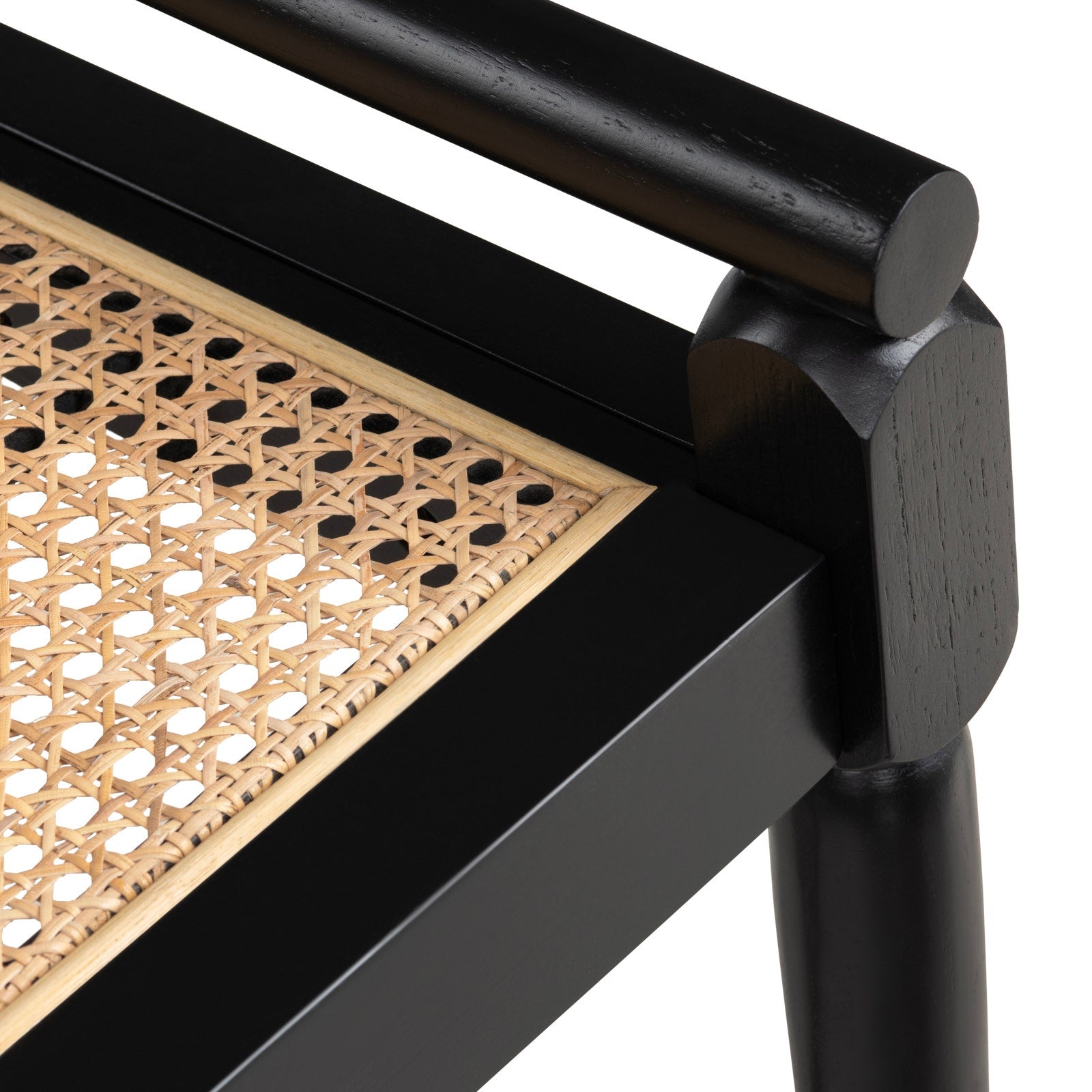 Crestview Collection Port Royal Black Rattan Accent Bench - Image 3