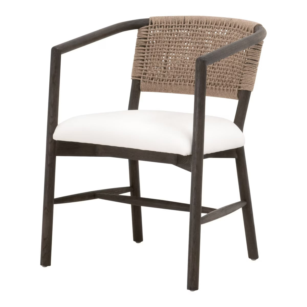 Essentials For Living Juxaposition Accent Chair~ LiveSmart Peyton-Pearl, Matte Brown Oak, Jute Twine - Image 2