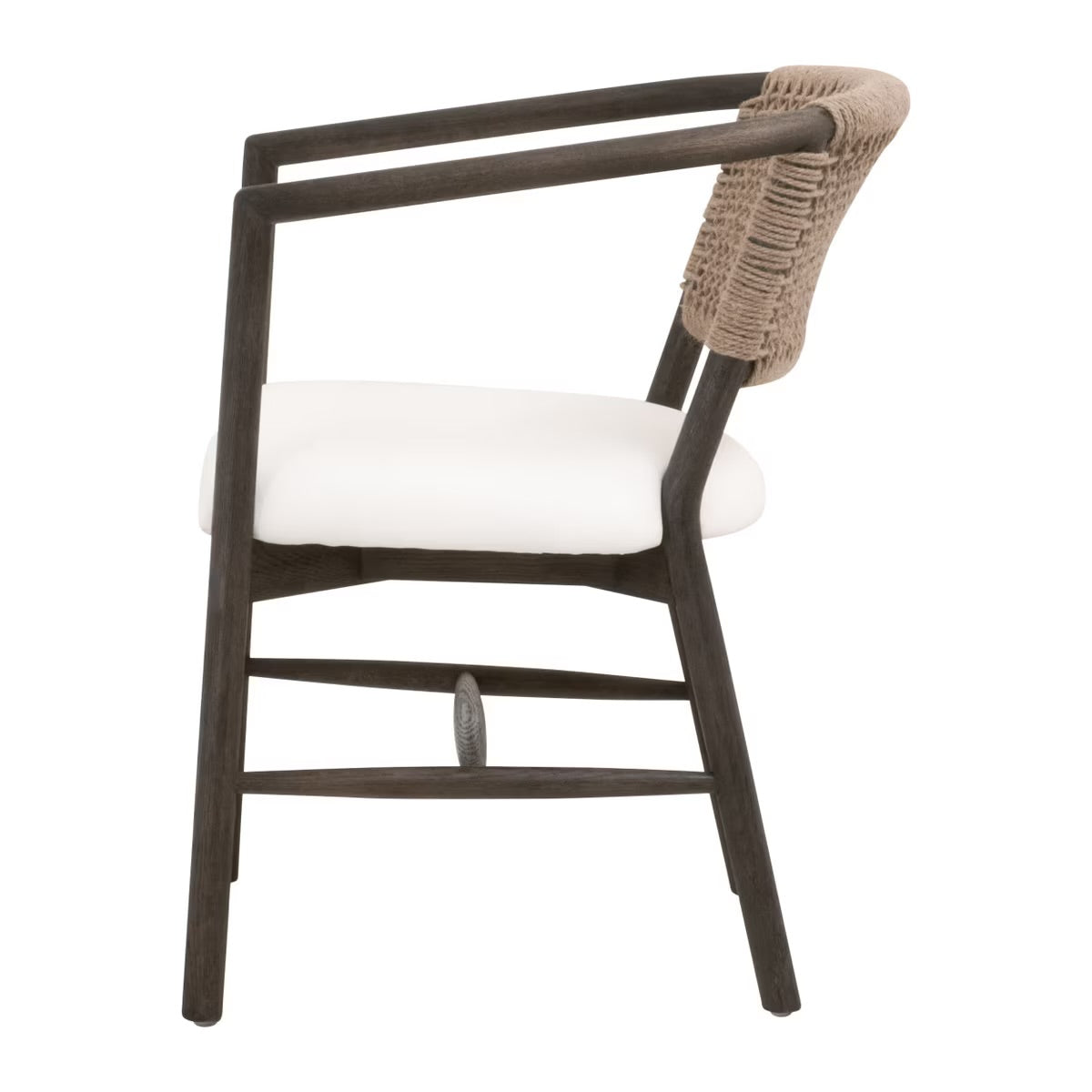 Essentials For Living Juxaposition Accent Chair~ LiveSmart Peyton-Pearl, Matte Brown Oak, Jute Twine - Image 3