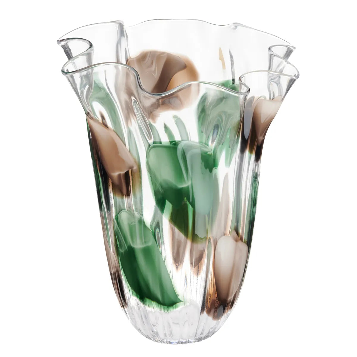 Crestview Collection Large Isadora Green And Brown Coloring Glass Vase - Image 2