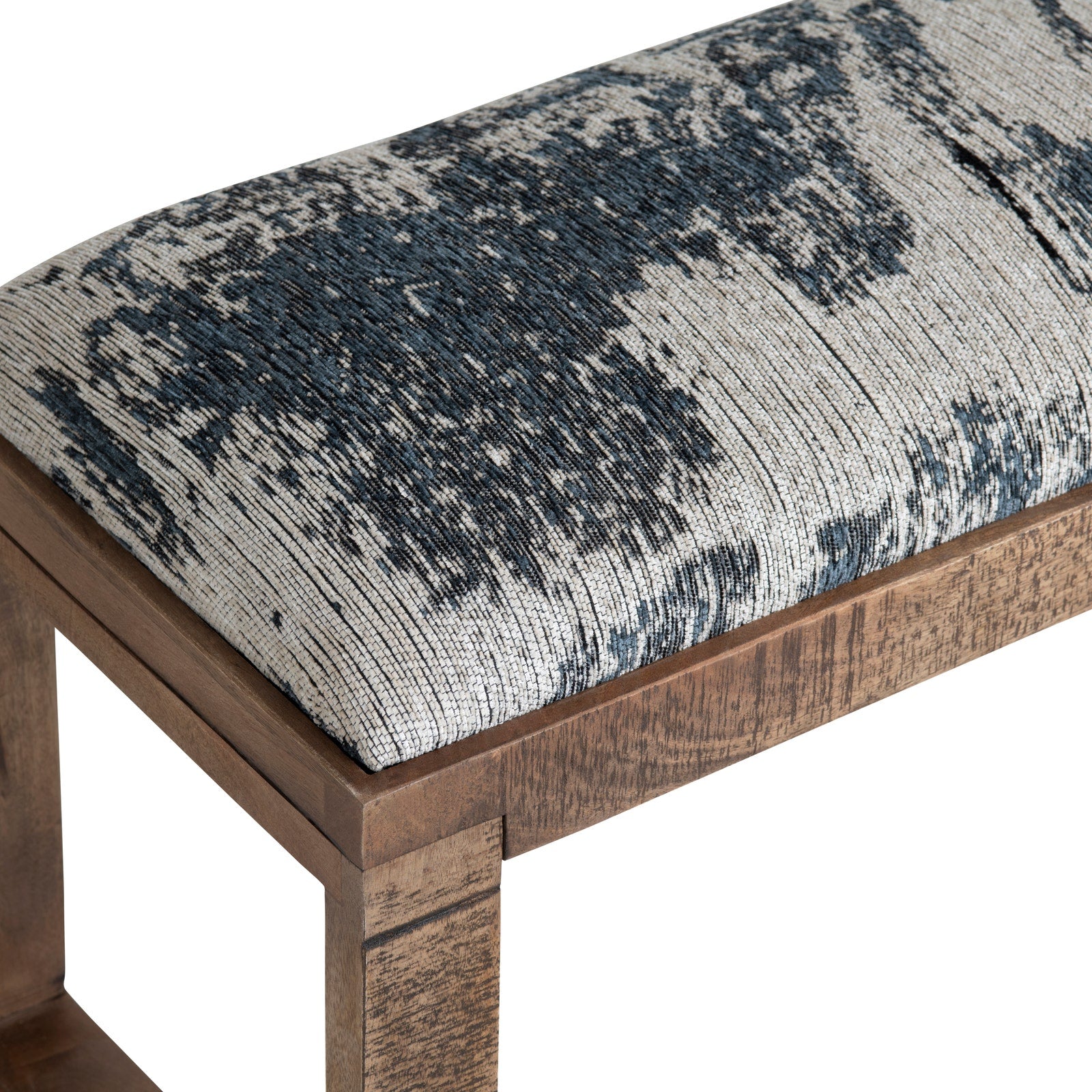 Crestview Collection Anthropology Navy Blue Toile Bench - Image 3