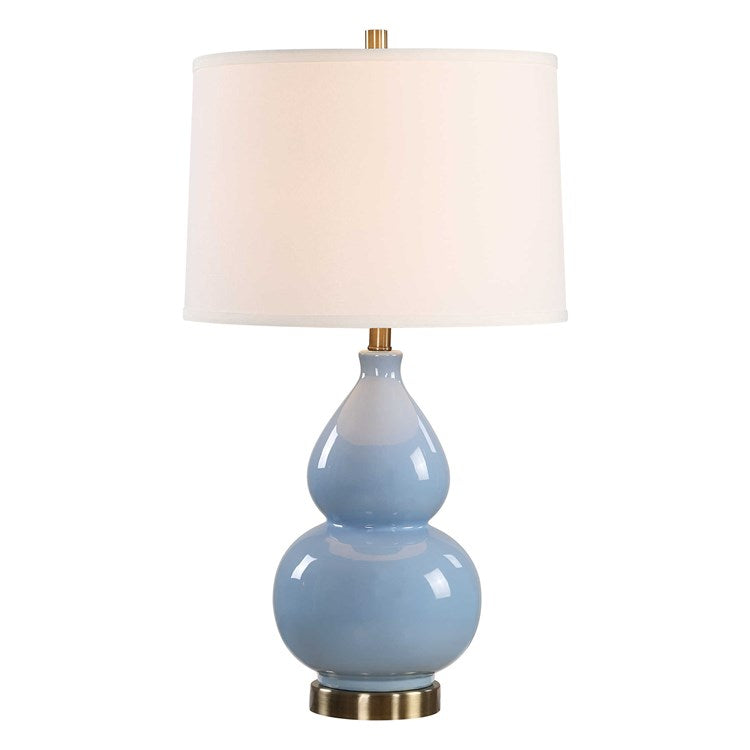 Casa Bella Living Blue Glazed Elegant Table Lamp - Image 3