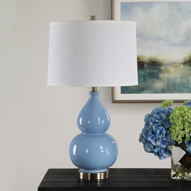 Casa Bella Living Blue Glazed Elegant Table Lamp - Image 2