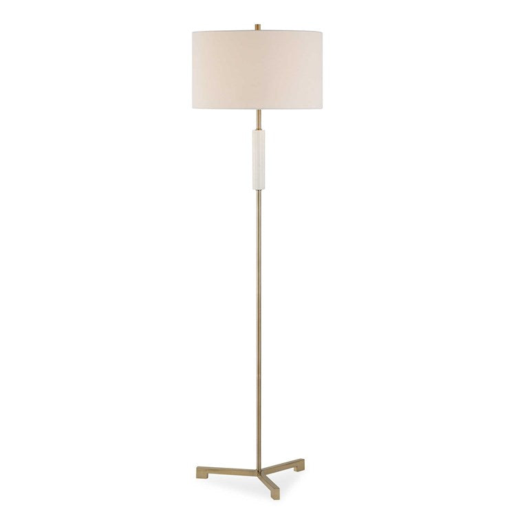 Casa Bella Living White Marble Antique Brass Floor Lamp - Image 2