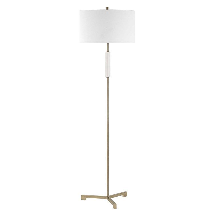 Casa Bella Living White Marble Antique Brass Floor Lamp - Image 3