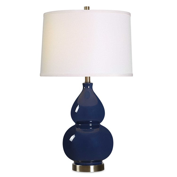 Casa Bella Living Rich Navy Blue Elegant Ceramic Table Lamp - Image 2