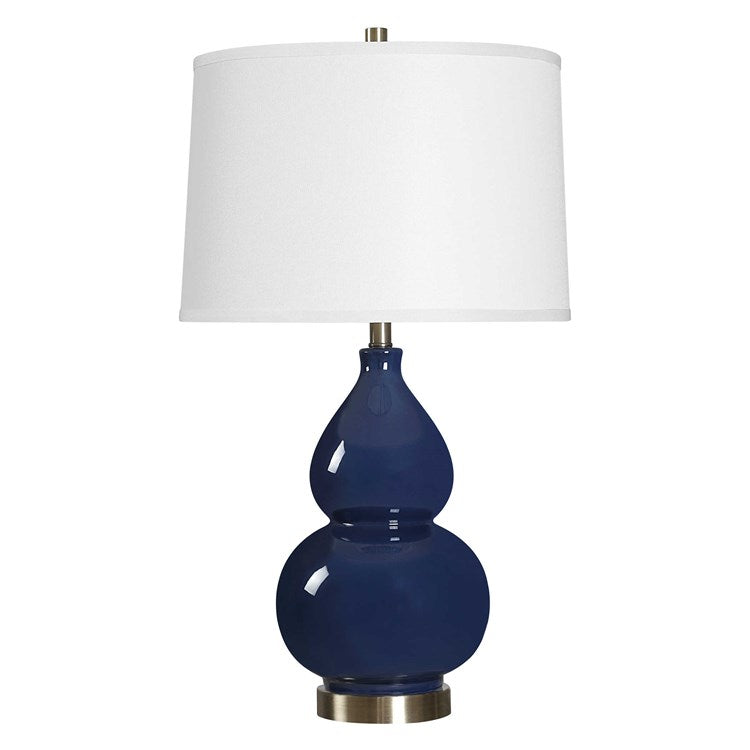 Casa Bella Living Rich Navy Blue Elegant Ceramic Table Lamp - Image 3