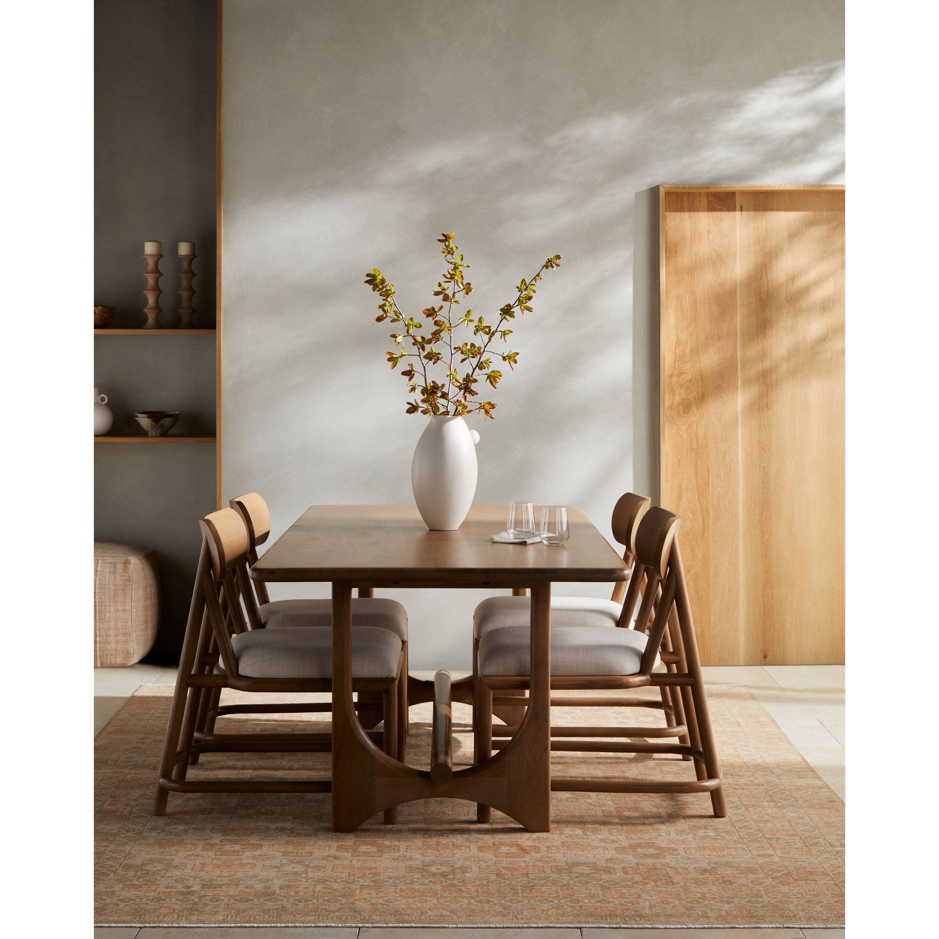 Surya Arland Modern Natural Mango Wood Dining Table 78” - Image 1
