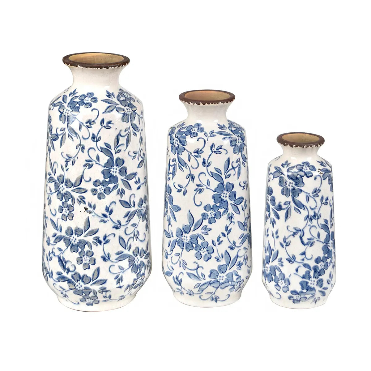 Crestview Collection Blue Bonnet Vases ~ Set Of 3 - Image 1