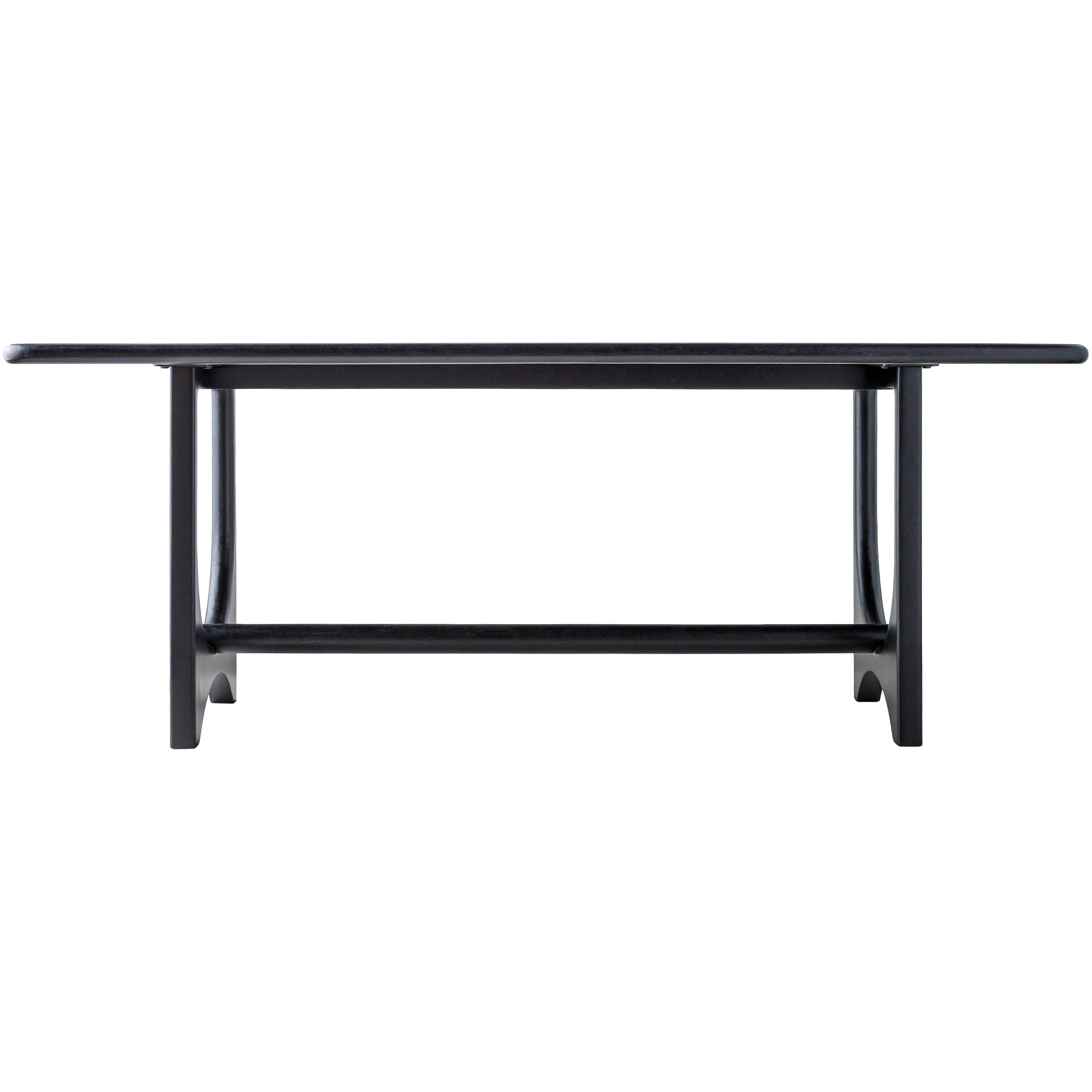 Surya Arland Modern Black Mango Wood Dining Table 78” - Image 2