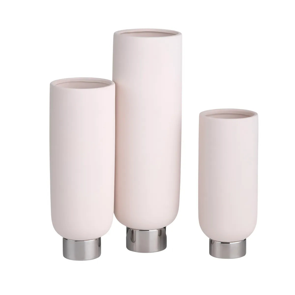 Crestview Collection Rue Light Pink Cylinder Vases ~ Set Of 3 - Image 2