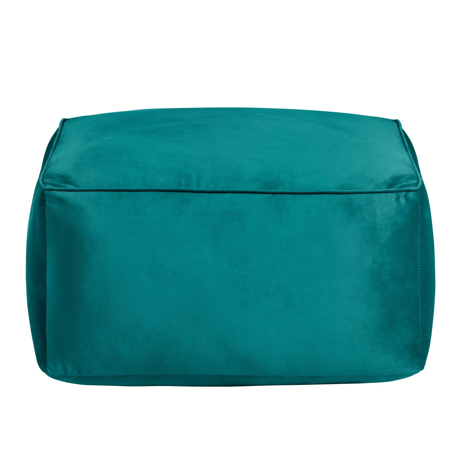 Crestview Collection Cerra Jade Green Velvet Square Foot Stool Pouf - Image 3