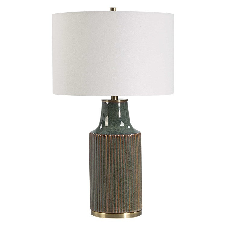 Casa Bella Living Blueish Green With Rust Undertones Table Lamp - Image 3
