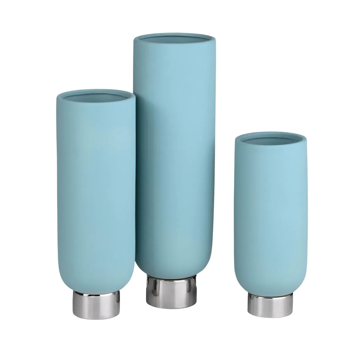 Crestview Collection Rue Blue Cylinder Vases ~ Set Of 3 - Image 2