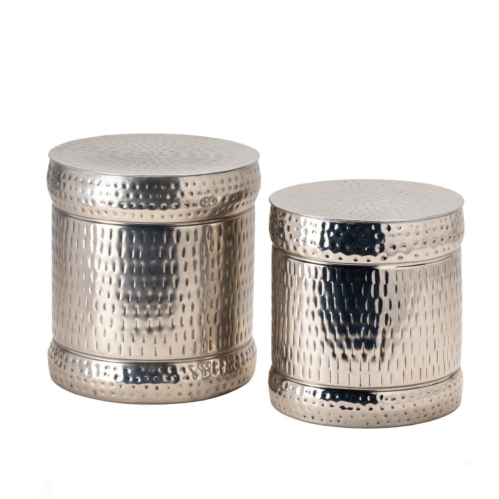 Crestview Collection Colthurst Set of 2 Silver Stools - Image 2