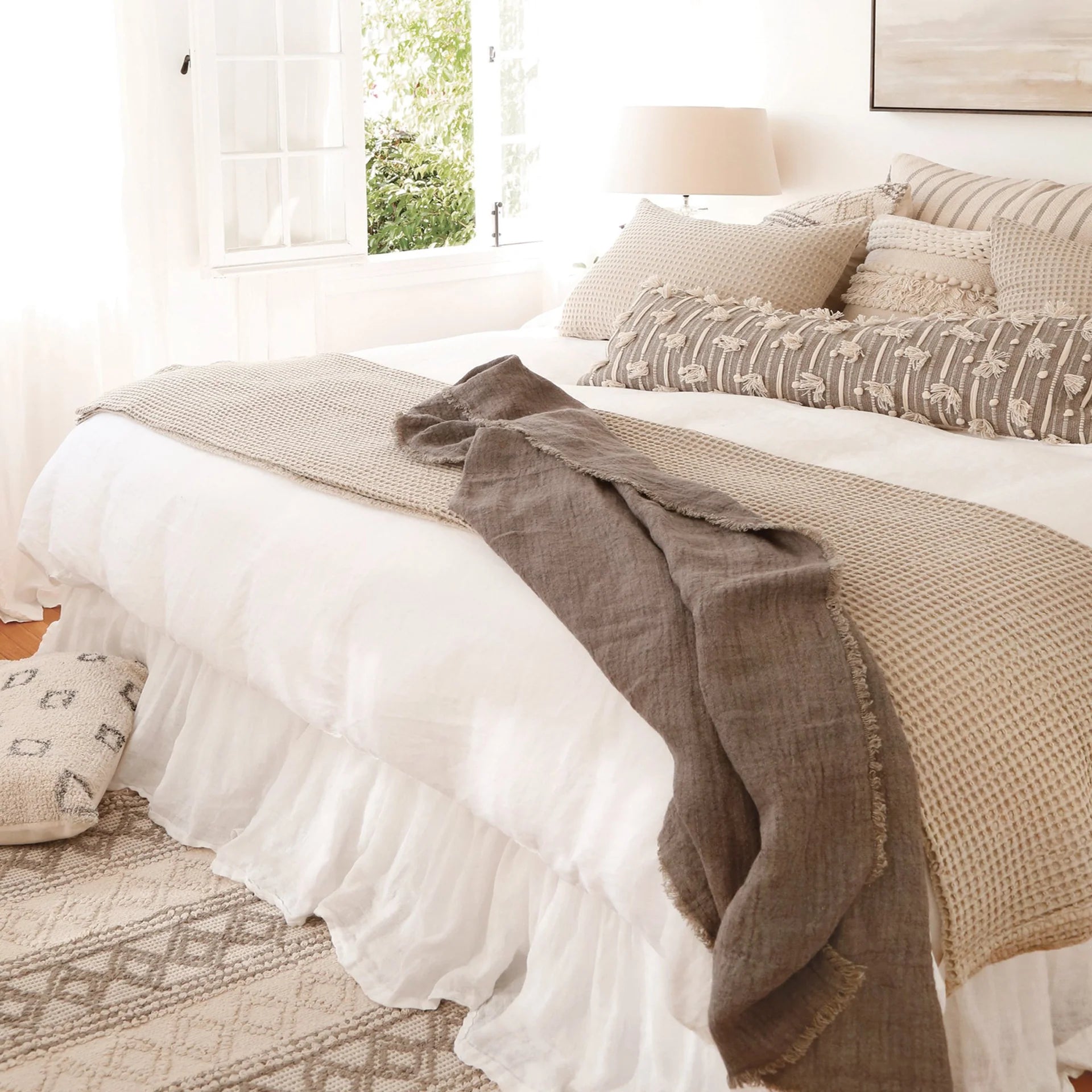Pom Pom at Home Nora Hand Woven Pillow with Insert  ~ 14 x 40 - Image 3