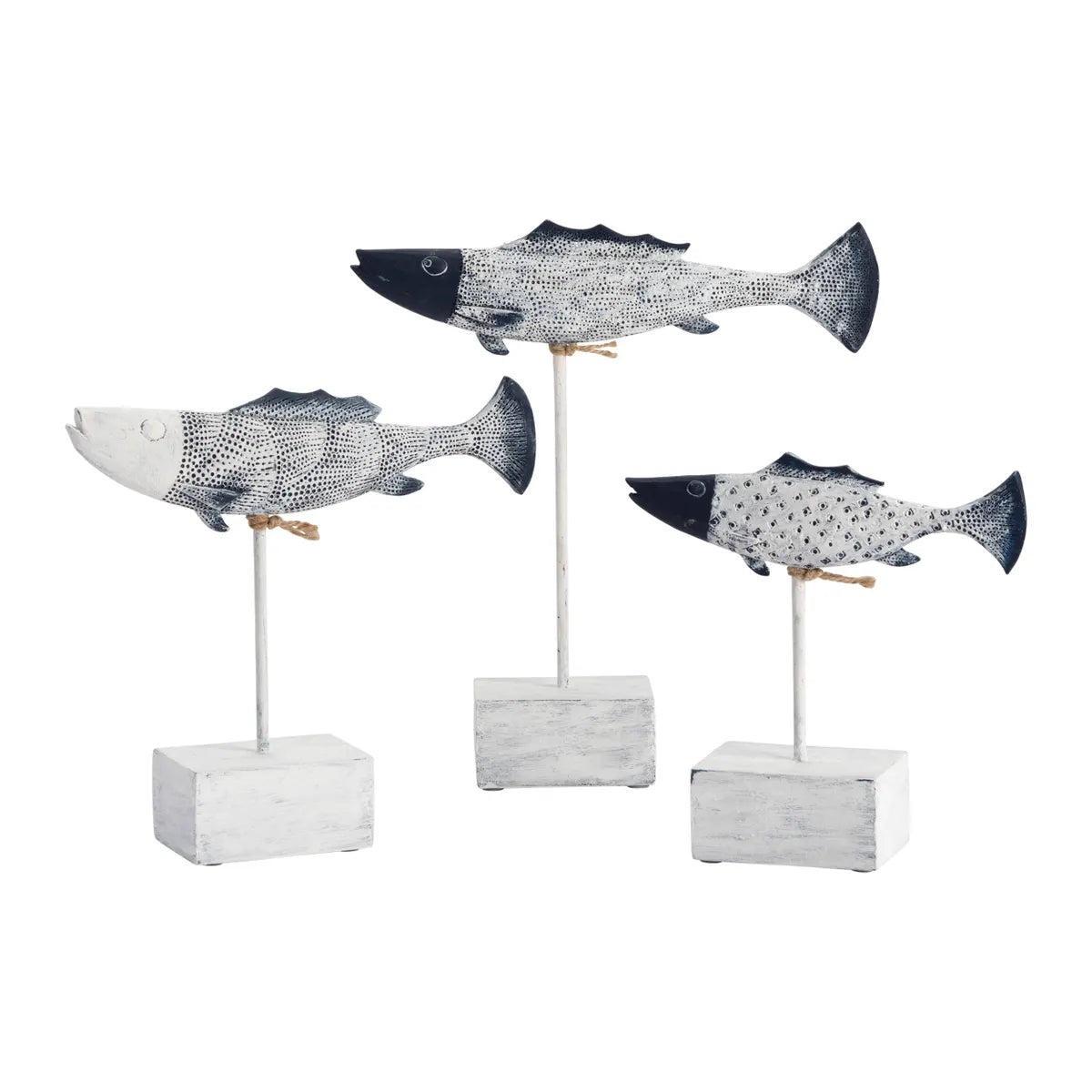 Crestview Collection Antique Fish Statues ~ Set Of 3