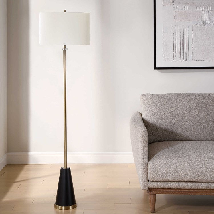Casa Bella Living Modern Twist Finished In Antique Brass Floor Lamp - Image 2
