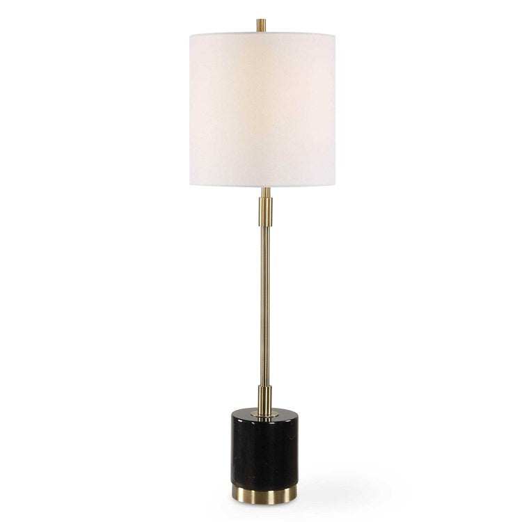 Casa Bella Living Black Marble Base Metal Buffet Lamp - Image 3