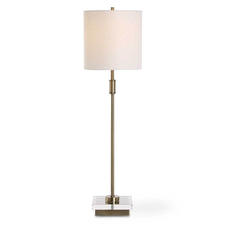 Casa Bella Living Metal Crystal Antique Brass Buffet Lamp - Image 3