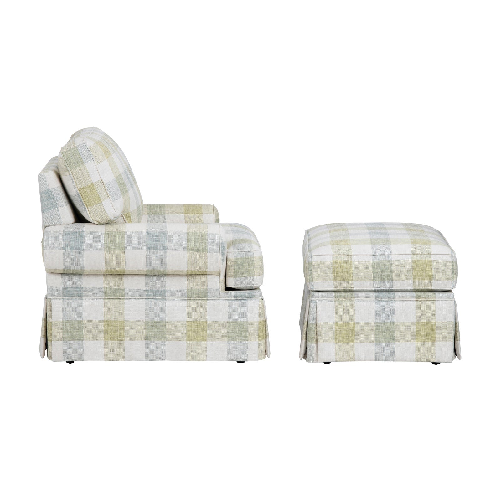 Crestview Collection Sanibel Plaid Ottoman - Image 3