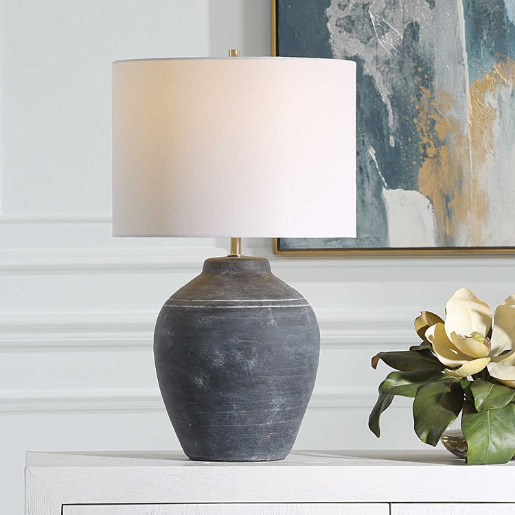 Casa Bella Living Weathered Black Finish Table Lamp - Image 1