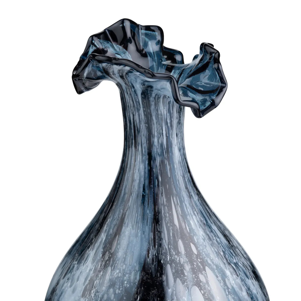 Crestview Collection Large Blue Marbled Holloway Glass Vase - Image 2