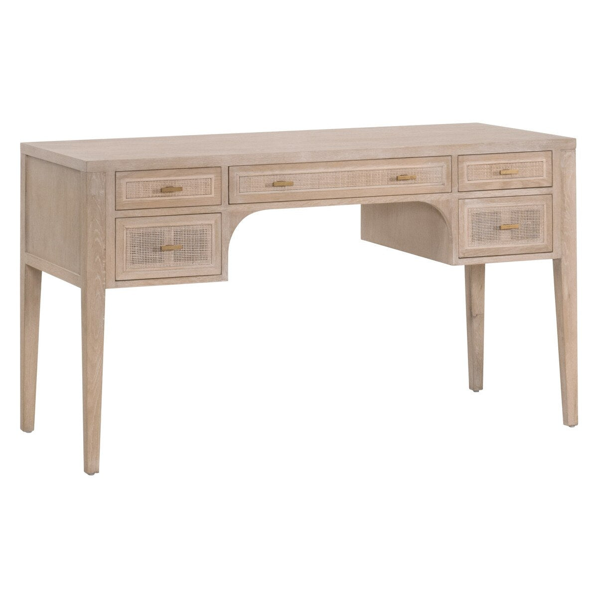 Essentials For Living Cane Desk ~ Smoke Gray Oak, Smoke Gray Cane - Image 3