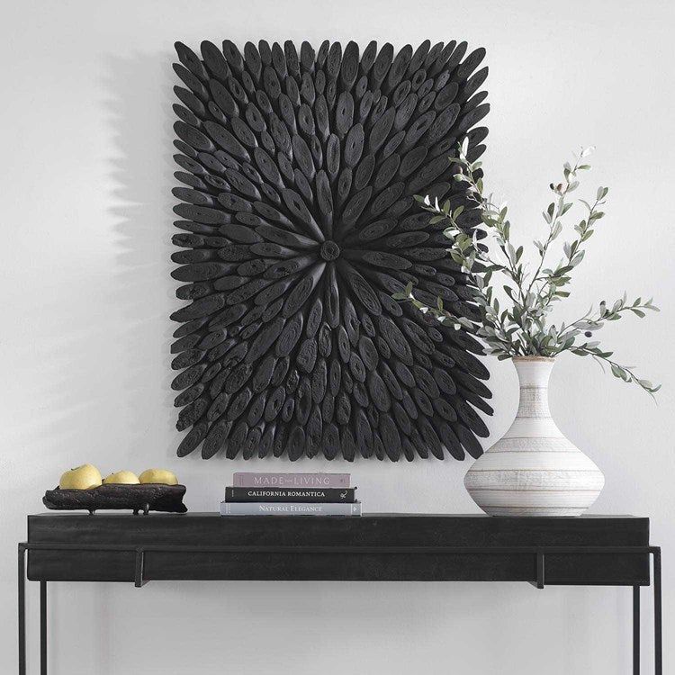 Uttermost Bahama Rustic Black Driftwood Wood Wall Panel - Image 1