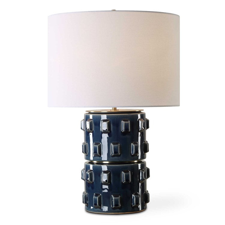 Casa Bella Living Rich Blue Hues Ceramic Table Lamp - Image 3