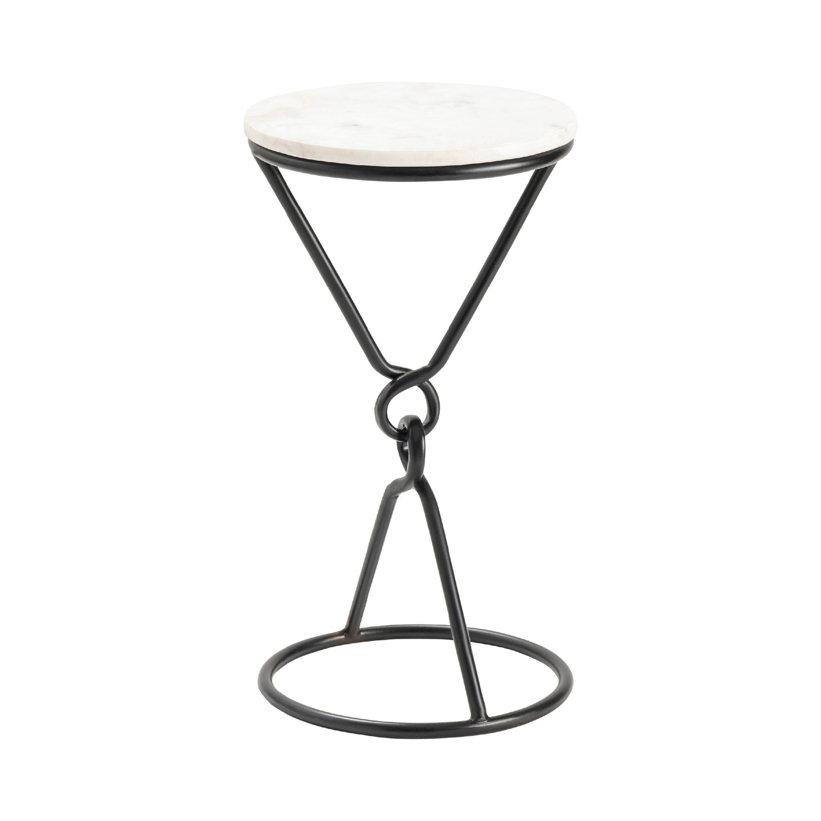 Crestview Collection Sussex White Marble Drink Table