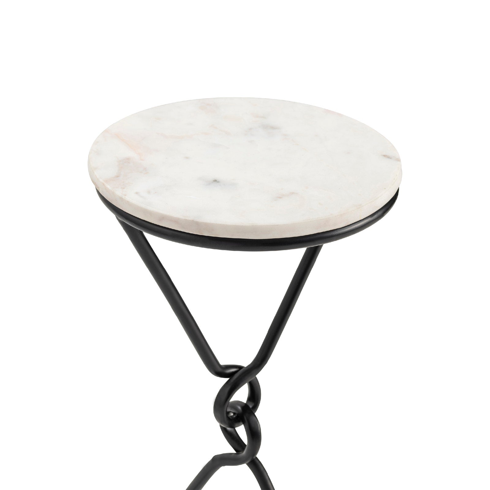 Crestview Collection Sussex White Marble Drink Table - Image 2
