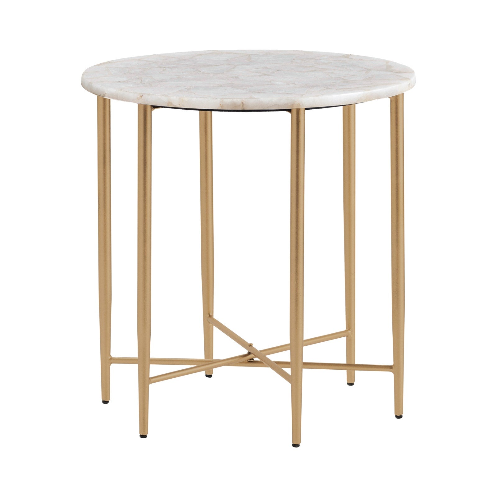 Crestview Collection Katherine White Marble Accent Table - Image 3