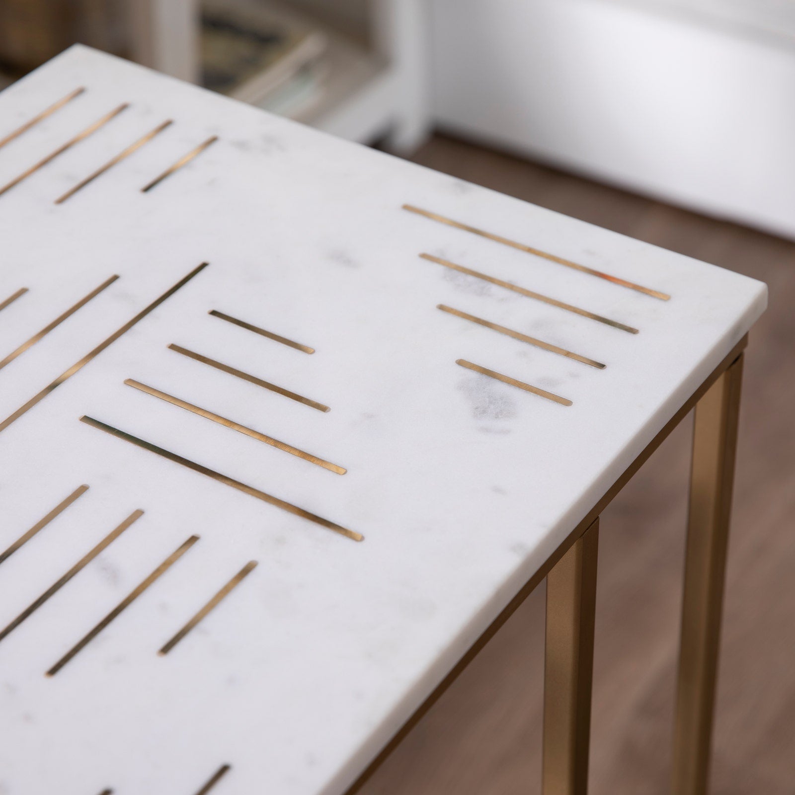 Crestview Collection Stardust White Marble Accent Table - Image 3