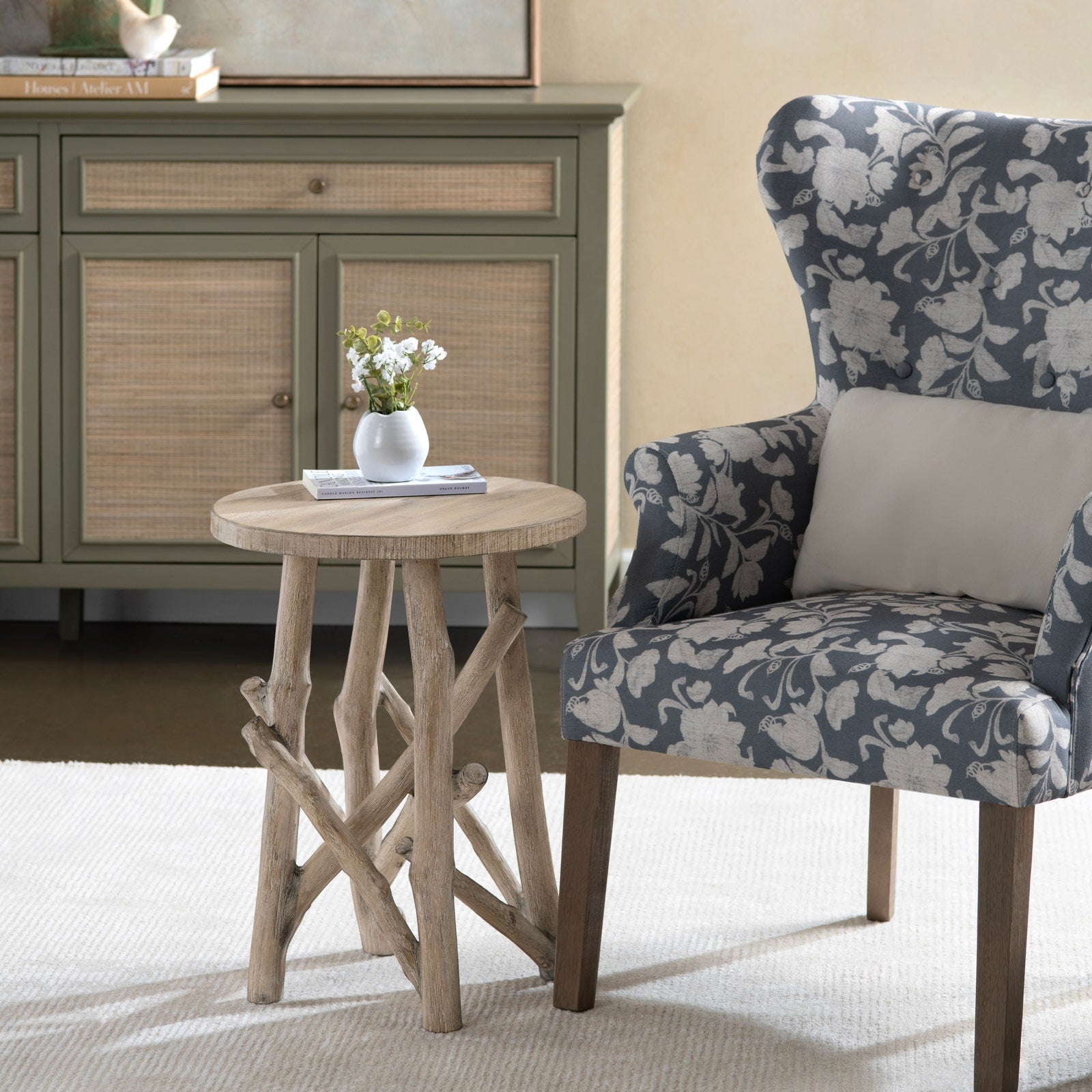 Crestview Collection Twigswell Wood Accent Table - Image 1