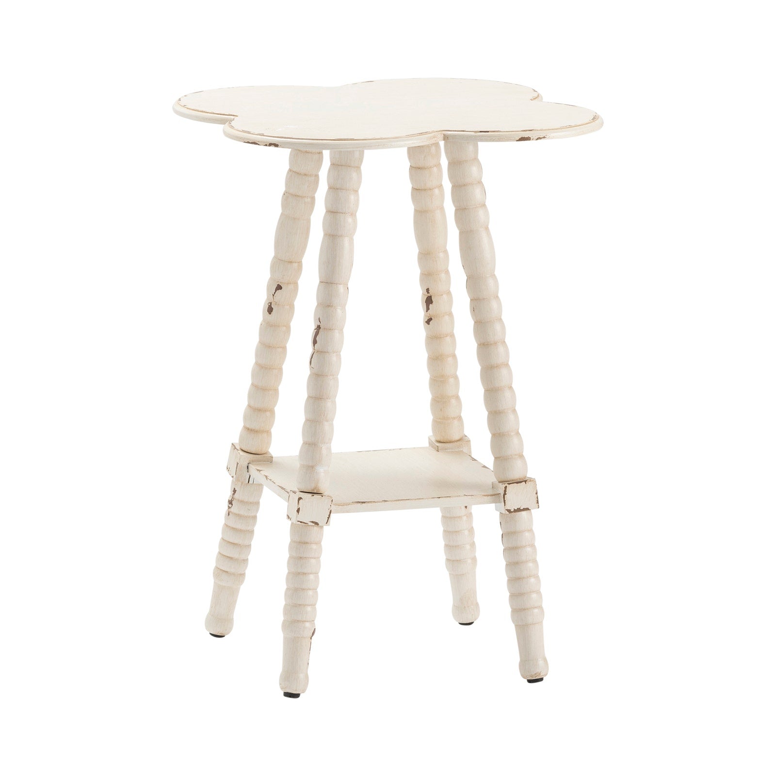Crestview Collection Clover White Wood Accent Table - Image 1