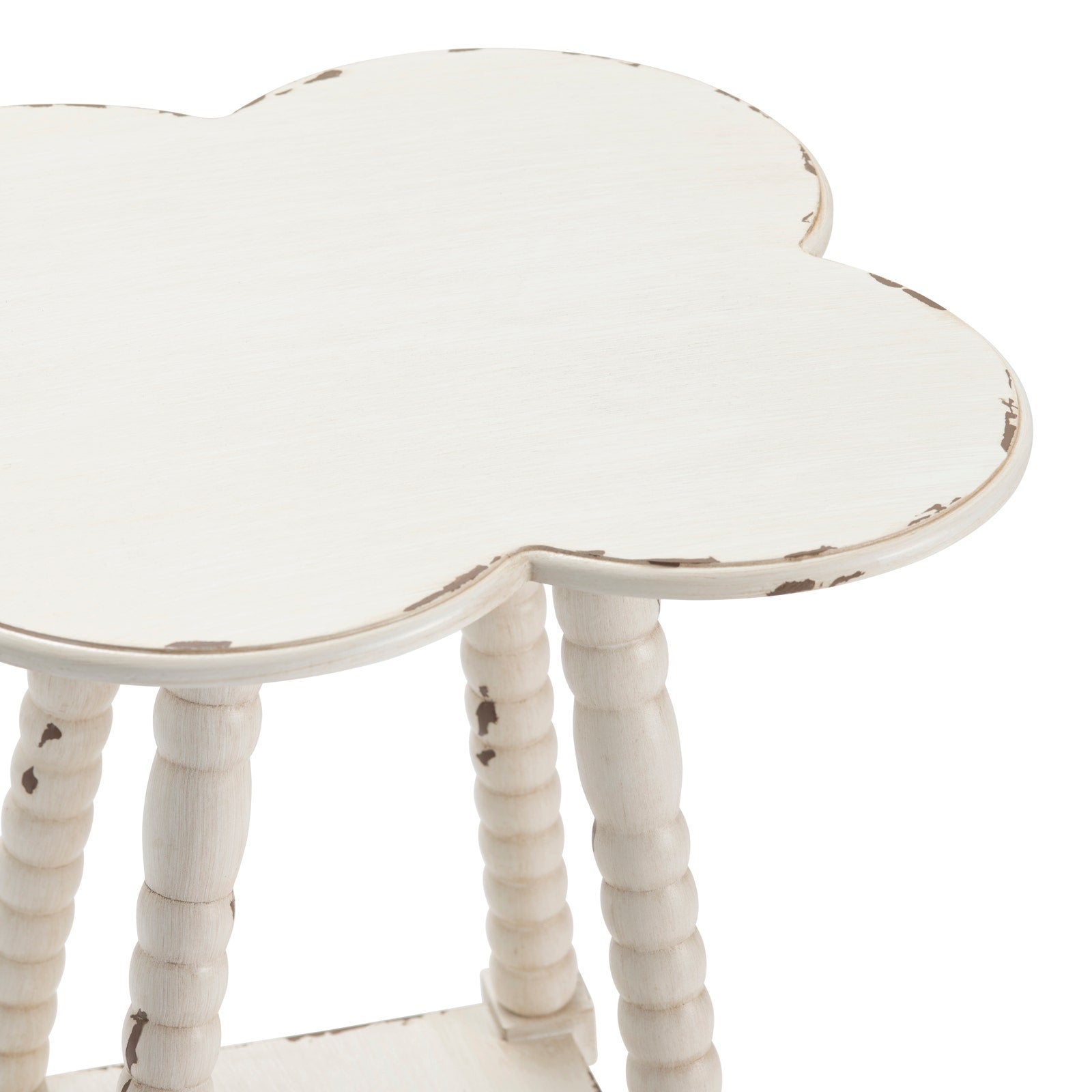 Crestview Collection Clover White Wood Accent Table - Image 3
