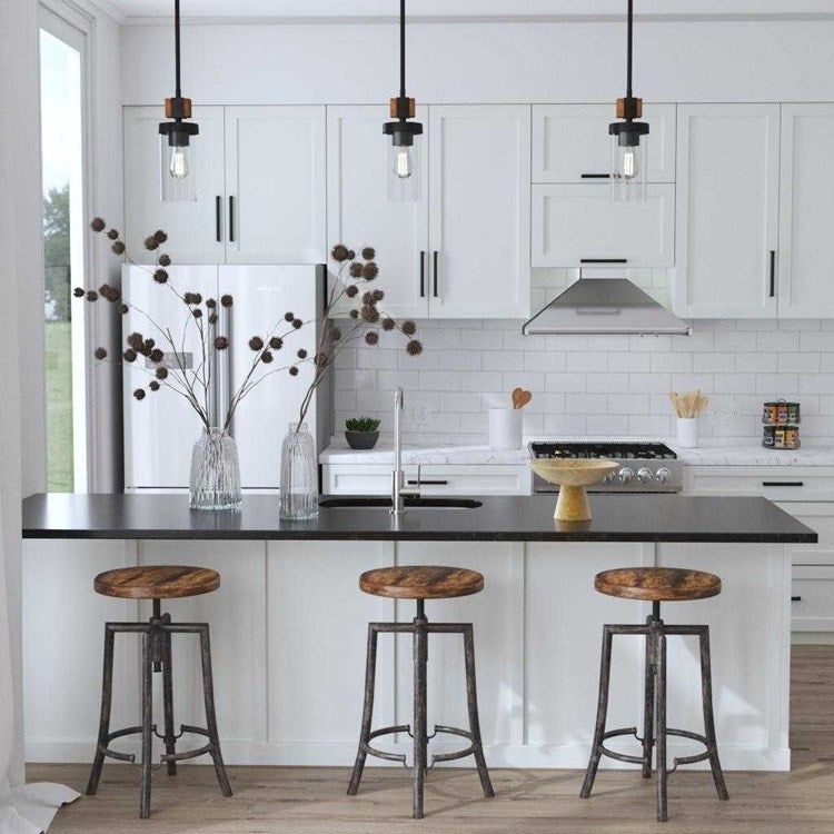 Uttermost Atwood Industrial Style Heavy Gauge Wood and Iron Mini Pendant Light