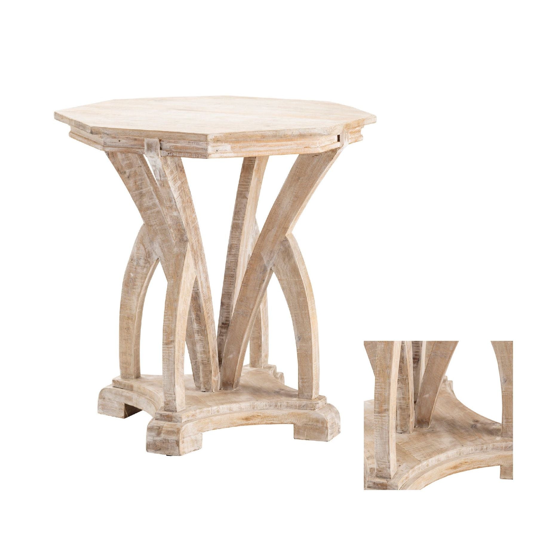 Crestview Collection Evelyn Mango Wood Accent Table - Image 3
