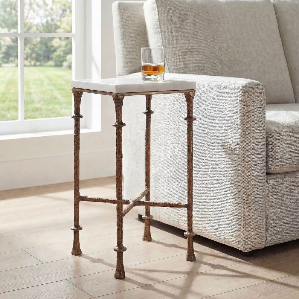 Uttermost Penelope Antique Brass Accent Table - Image 1