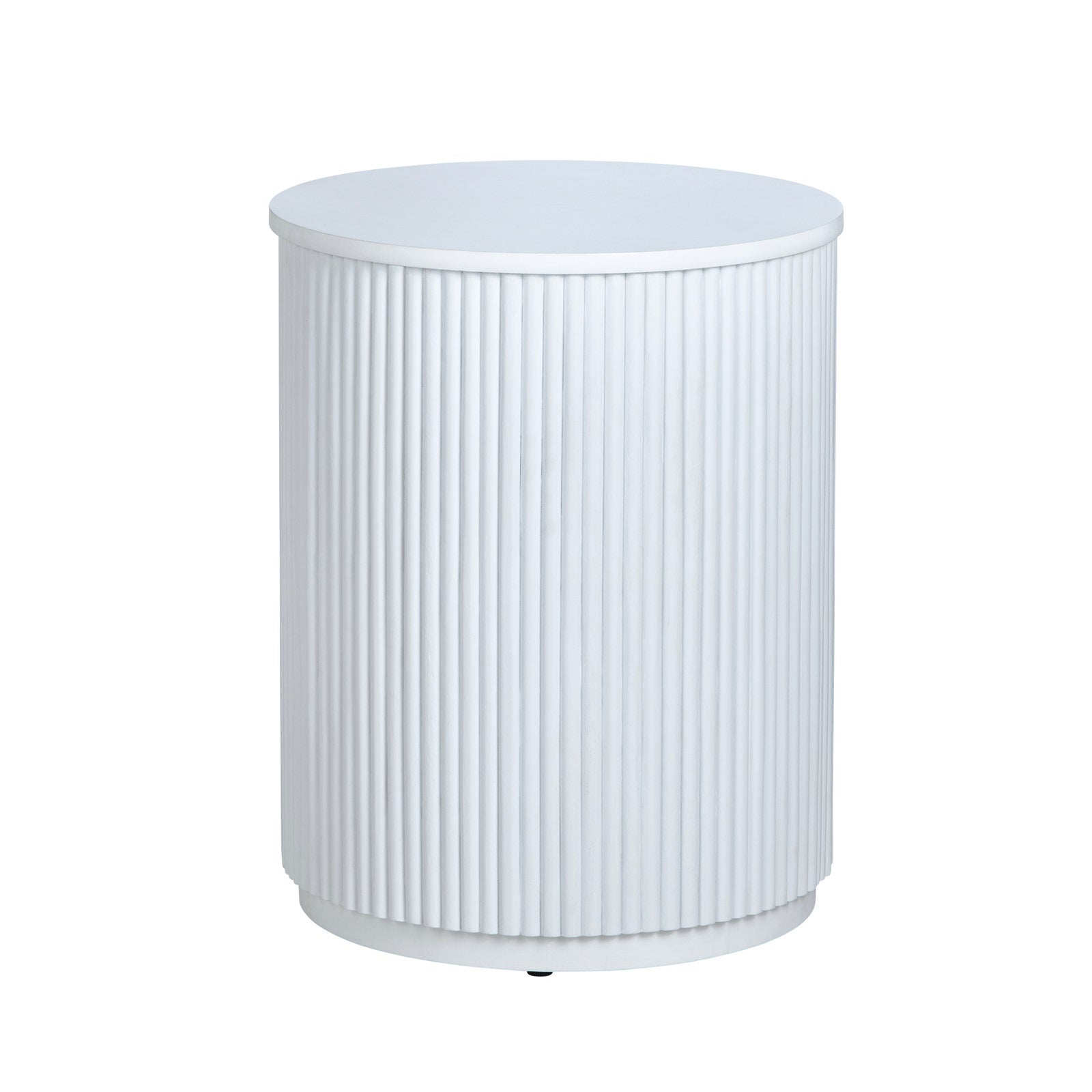 Crestview Collection Astoria White Fluted Accent Table - Image 1