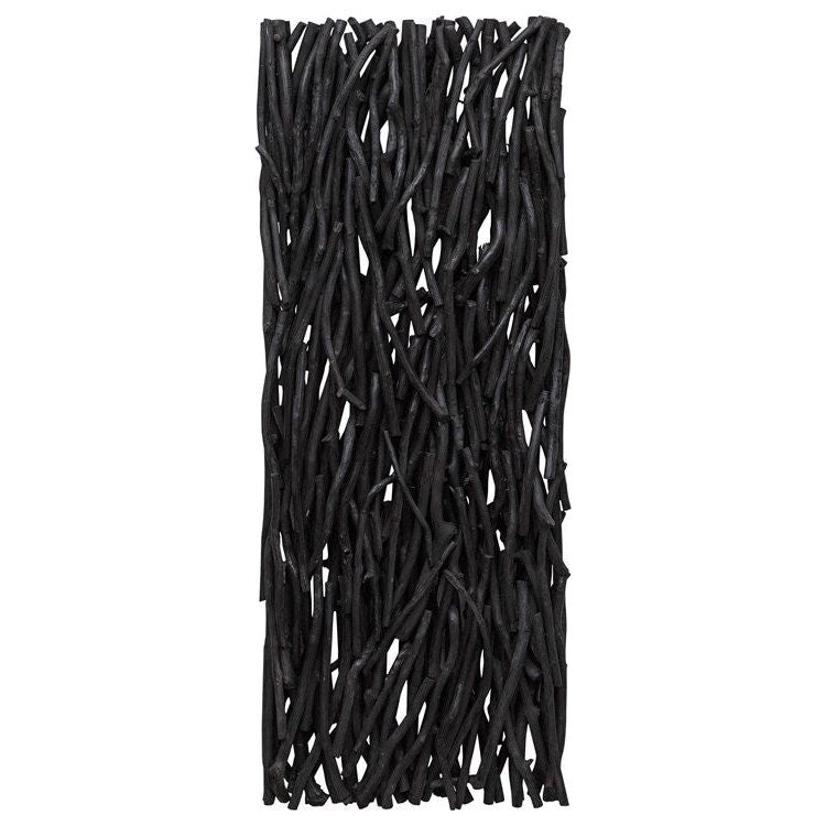 Uttermost Gathered Black Teak Wood Wall Panel - Image 3