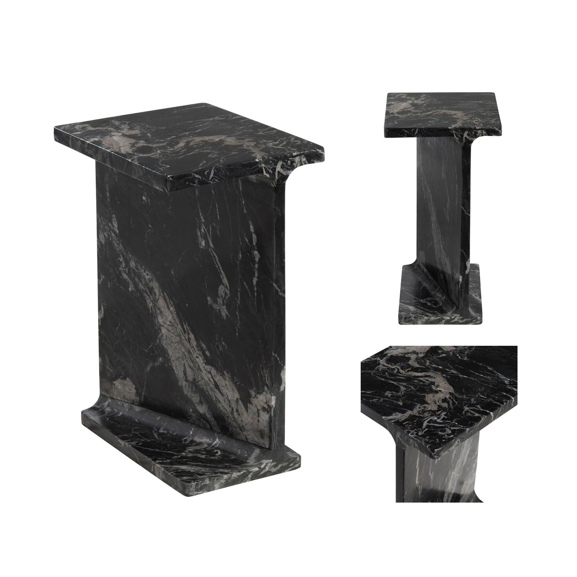 Crestview Collection Cassius Black Marble Accent Table - Image 2