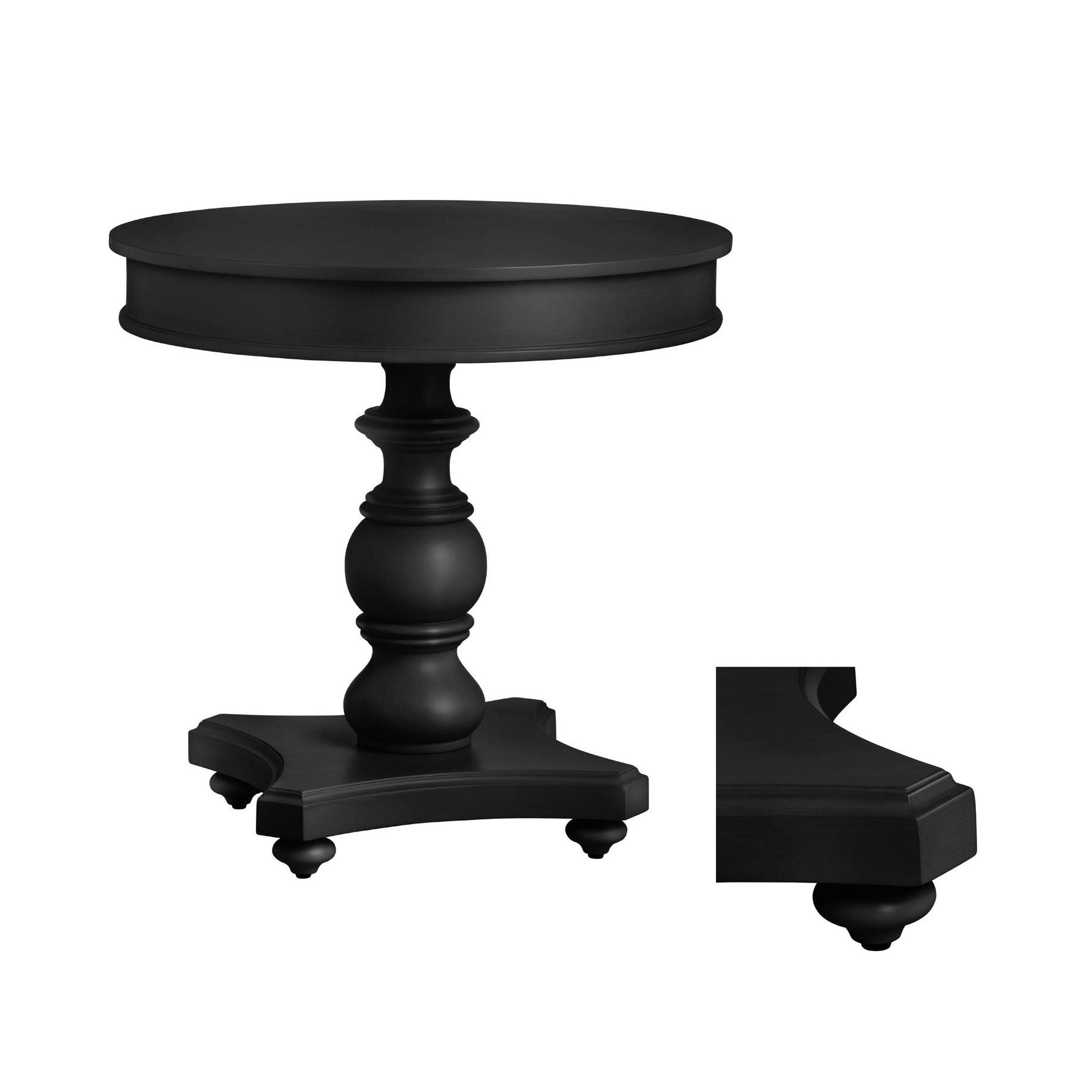 Crestview Collection Ashleigh Black Round Accent Table - Image 2