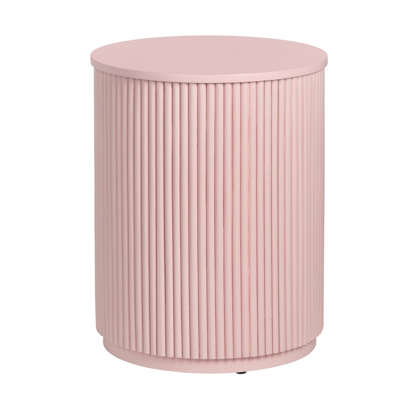 Crestview Collection Astoria Pink Fluted Round Accent Table - Image 1