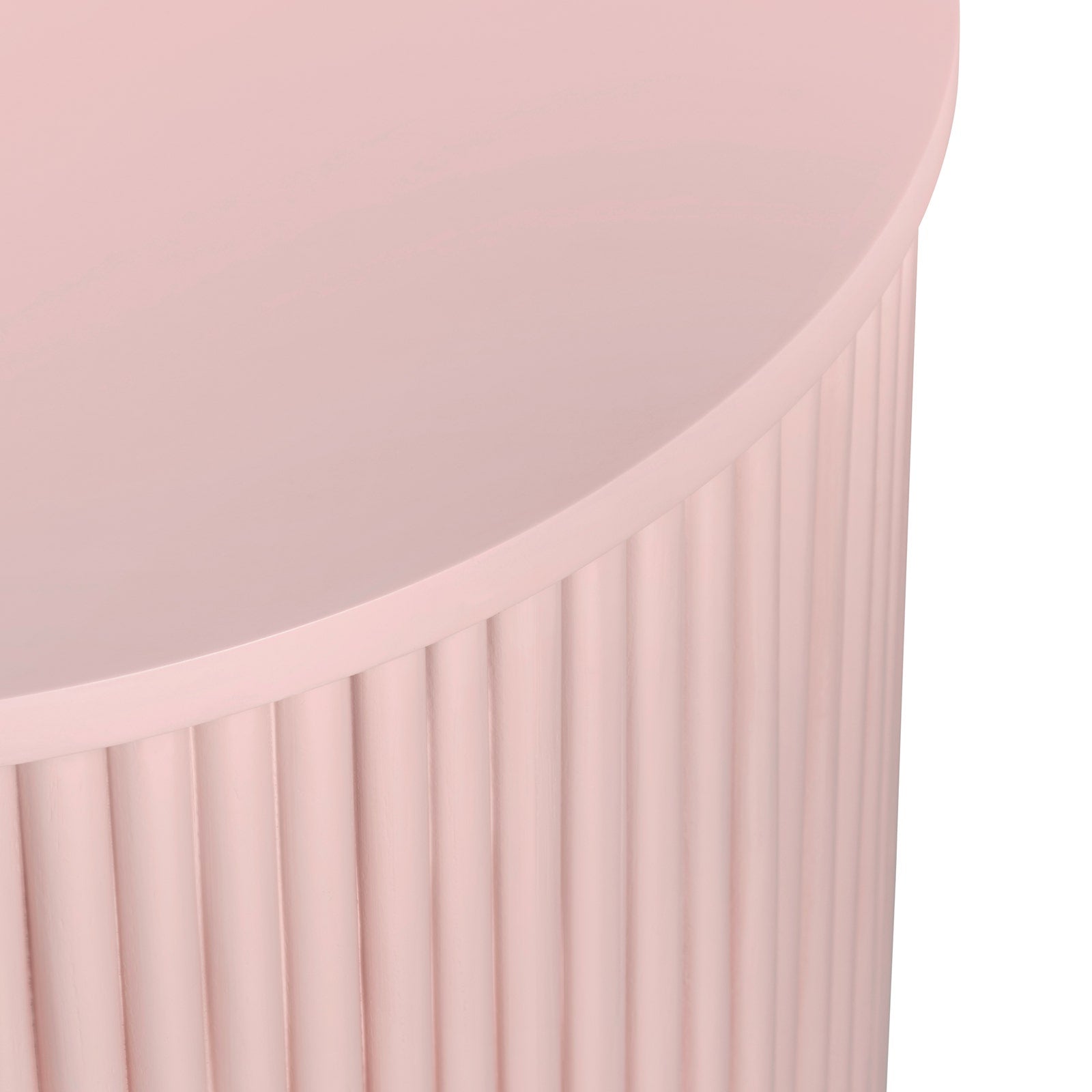 Crestview Collection Astoria Pink Fluted Round Accent Table - Image 2